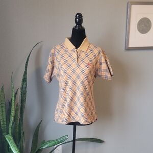 Vintage 90s Burberry Nova Check Polo Neck